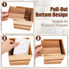 2 Pcs Wooden Tissue Box Cover with Brown Wood for Bathroom, Farmhouse Decor