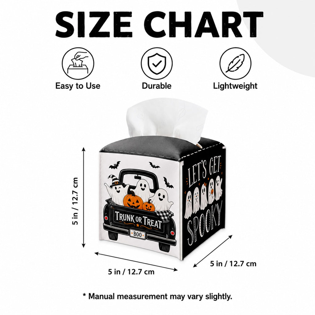 Halloween Tissue Box Cover Square, Ghost Pumpkin Tissue Box for Halloween.
