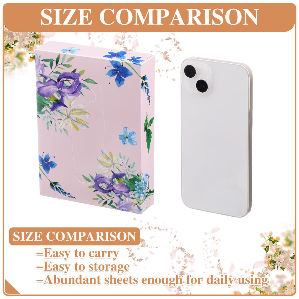 Taobary 24 Packs Flower Small Tissue Cube Box for Car 2 Ply 960 Sheets