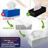 Acrylic Tissue Box Holder, Clear Dispenser for Facial Tissues, Napkins, and Dryer Sheets. Perfect for Bathrooms, Desks, Countertops, Vanities, Bedrooms, and Nightstands (Rectangle, Marble) (Pack of 2)