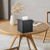 Y-in Hand Tissue Box Cover, Modern Decorative Square Facial Storage Tissue Box Holder, Home Accessories for Bathroom Vanity Countertops, Dressers, Night Stand, Parlors and Office - Matte Black