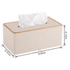 RHCSZ Fashion Leather Tissue Box Holder,Rectangular Tissue Box Cover for Bathroom Dresser Night Stand,Napkin Box Drawer Paper Dispenser,Home Office car Tissue Holder with Magnetic Bottom (Beige)