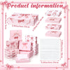 TaoBary 24 Pack Small Facial Tissue Box 2 Ply Pink Bow for Car Desk