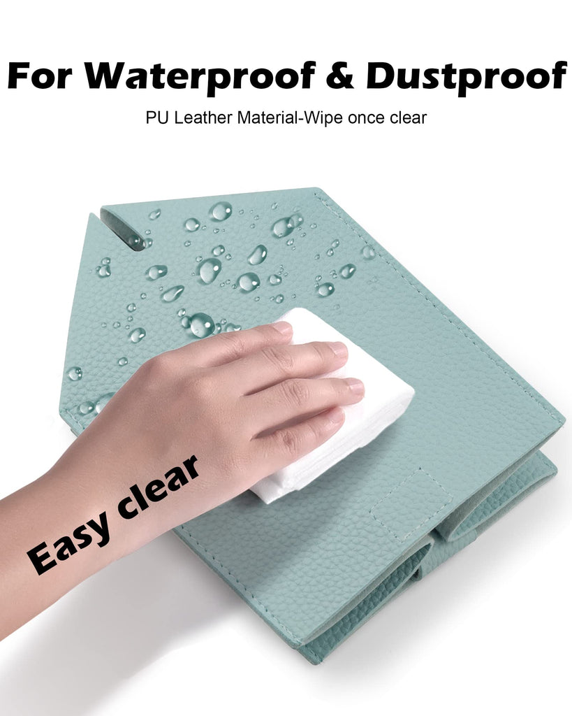 Tclouda Tissue Box Cover for PU Leather, Modern Simple Solid Color Holder Square Tissue Bag, Ideal for Bathrooms,Office,Car,Nightstand,Outdoor Tent,Dining Table,5"X5"X5", Single Blue