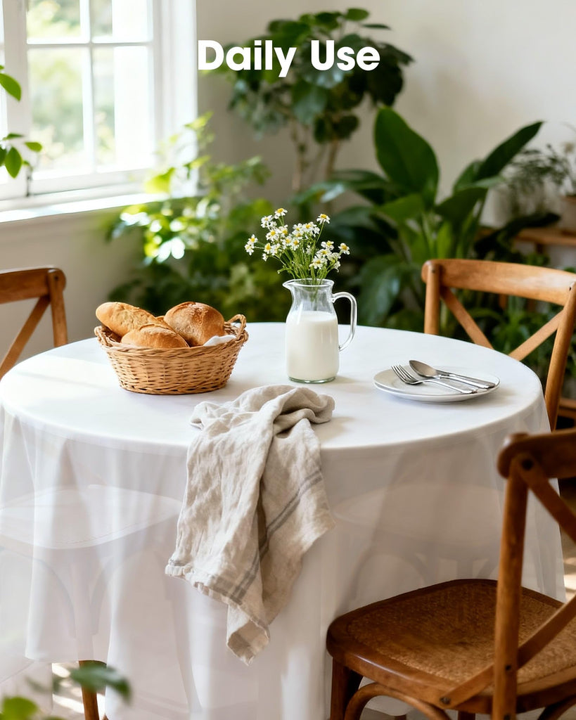 Pureegg Plastic Table Cloth Disposable 84" White 3Pack