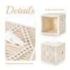 Mkono Tissue Box Cover Square, Boho Macrame Decor Open-Bottom Holder, Ivory