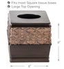 Dublin Brown Square Resin Tissue Box Cover