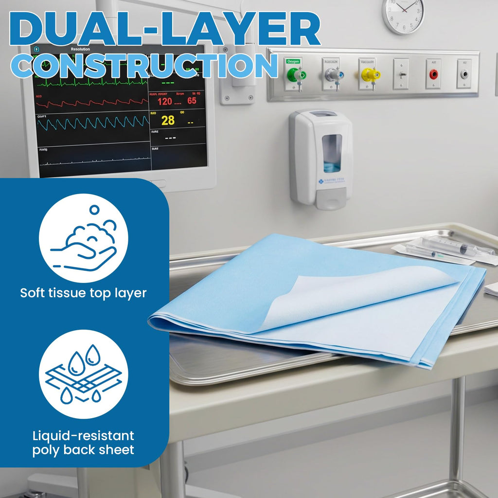 SCTOARIELT Disposable Stretcher Drape Sheets, 40 in x 72 in, 25 Count