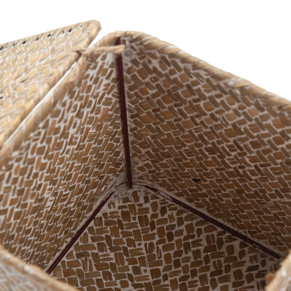 Tissue Box Cover Square, Seagrass Tissue Box Holder, Woven Facial Tissue Holder, Rattan Wicker Tissue Box, Decorative Tissue Cover for Dinner Table, Living Room, Bathroom, Bedroom, Office (Whitewash)