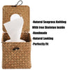 Yesland 2 Pack Square Seagrass Facial Tissue Box - Decorative Woven Paper Holder Napkin Dispense - 5 x 5 x 5 Inches Rattan Tissue Box Cover