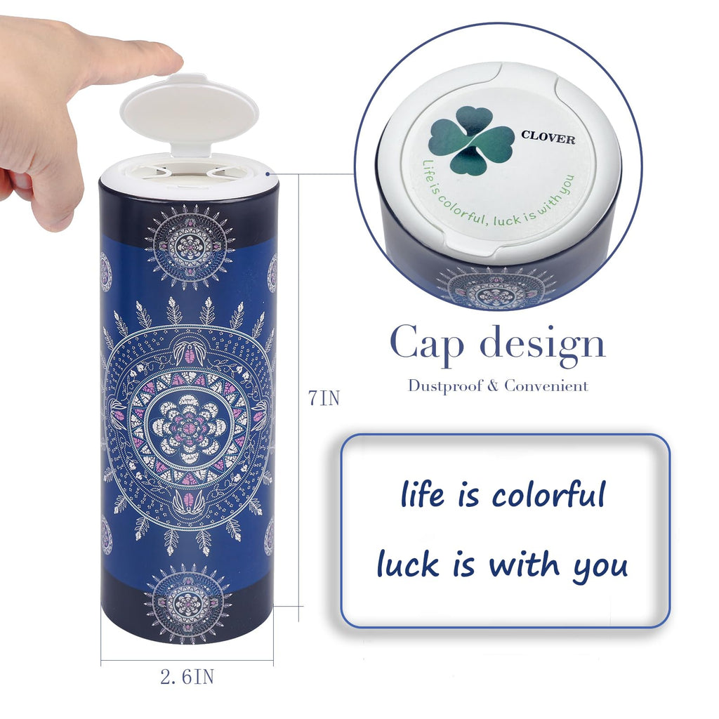CLOVER Round Tube Facial Tissues & Car Tissues - Travel Tissues in Compact Cylinder for Cup Holder, Office, Bedroom, Vanity (Lition, 3-Ply, Pack of 4)