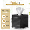 LUXMODE Handmade Matte Black Metal Tissue Box Cover – Square – 5x5x5.25 Inch – Open Bottom - Modern Black Tissue Holder for Bathroom, Living Room, Bedroom & Office Décor
