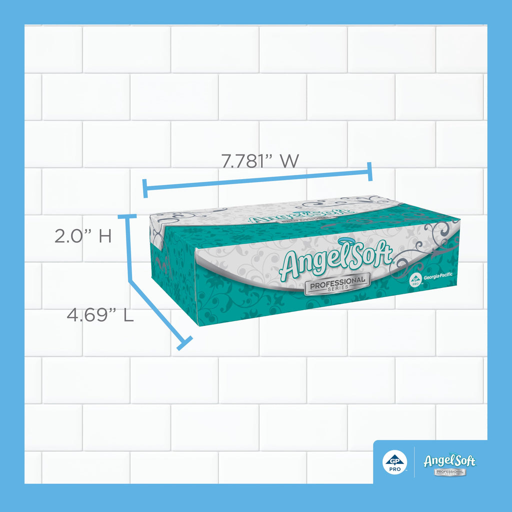 Georgia-Pacific Angel Soft Professional Series 2-Ply Facial Tissue (48580), 100 Sheets Per Box, 30 Tissue Flat Boxes Per Bulk Case