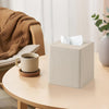 Cretkhp PU Leather Square Tissue Box Cover Tissue Box Holder Cube (Beige)