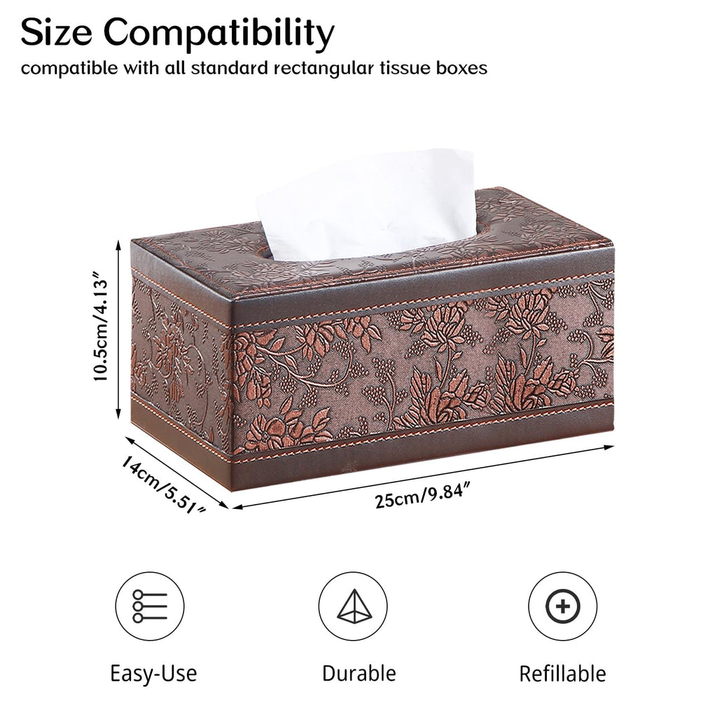 Retro Tissue Box Cover Rectangle,Aesthetic Facial Tissue Cube Box Holder