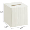Mkono Tissue Box Cover, PU Leather Square Holder with Bottom, Beige