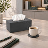 Lorteme Tissue Box Cover Rectangle, Decorative PU Leather Tissue Holder