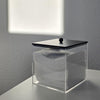 Puricon Acrylic Disposable Facial Towels Holder, Clear Storage Bin with Wood Lid Compatible with Clean Skin Club Towel (NOT Included), Face Towelettes Container for Bathroom Counter -Black