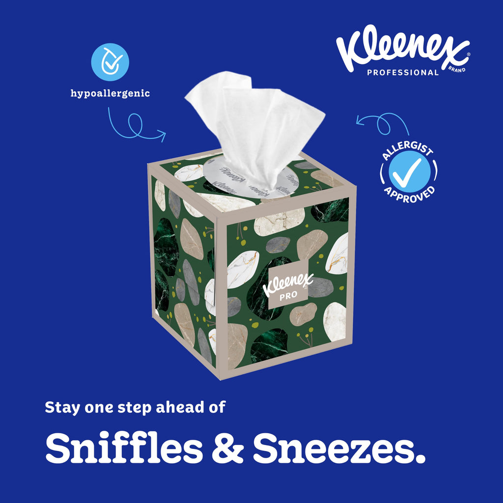 Kleenex Professional Naturals Facial Tissue, Bulk (21272), 2-Ply, White, Upright Cube Boxed Format, Designed for Business (90 Tissues/Box, 36 Boxes, 3,240 Sheets/Case)