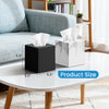 2 Pack Tissue Box Cover, Square Plastic Tissue Holder Non-Slip Base, Marble
