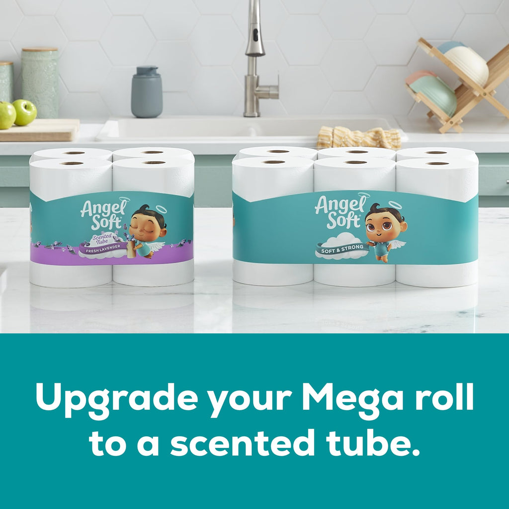 Angel Soft Toilet Paper, 4 Mega Rolls = 16 Regular Rolls, 2-Ply