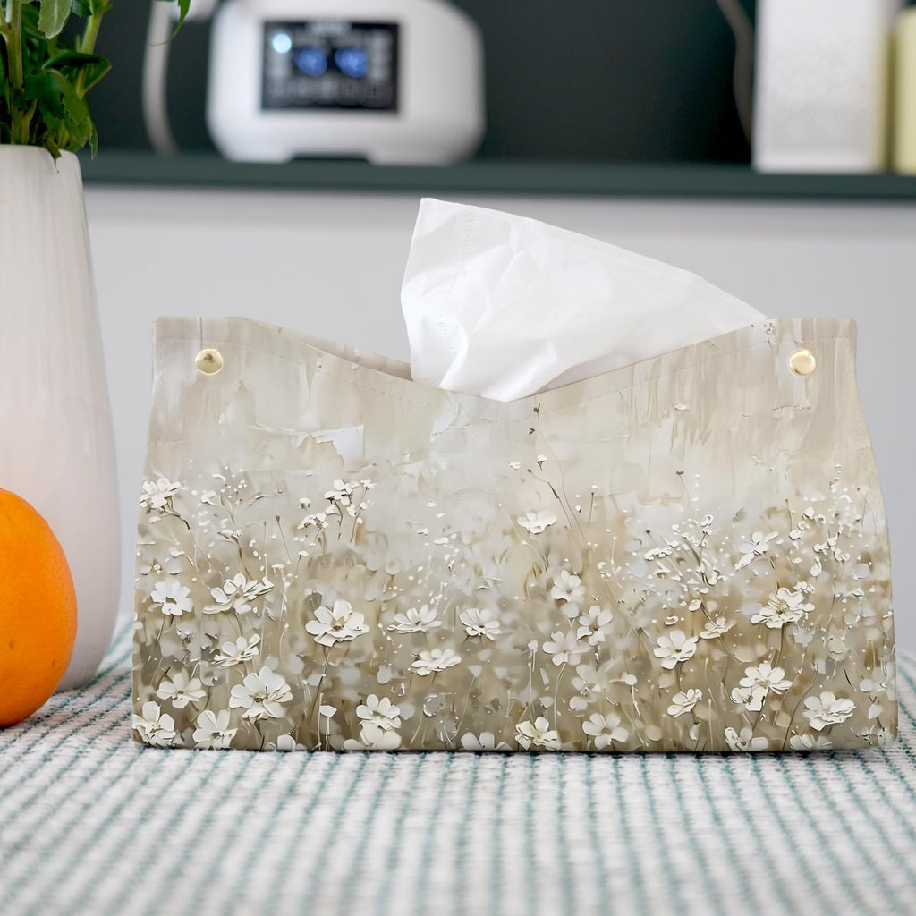 PaJiaNi Floral Tissue Box Cover Rectangle for Bathroom Office Desk Decor