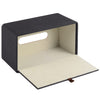 RHCSZ High-end Pu Leather Tissue Box Holder Two Color Combination-Linen and Wood Grain,Rounded Rectangle Napkin Paper Case Dispenser for Home Bathroom Dresser Offices Car Tissue Cover (Black)