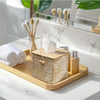 Thyle 2 Pcs Tissue Box Cover Square Seagrass Tissue Box with Lid, Woven Napkin Holder Rustic Cube Boho Whitewashed Paper Case for Bathroom Toilet Bedroom Living Room Kitchen Table Desk Office Car