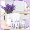 Fourluoo 12 Pack Summer Lavender Facial Tissues Cube Boxes 600 Sheets 3 Ply