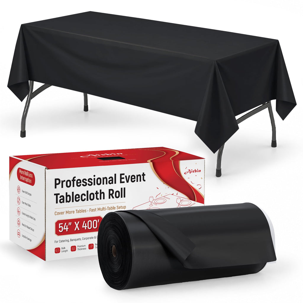 Plastic Table Cover, Extra-long Table Cloth Disposable Roll 54 In x 400 Ft