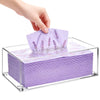 Yopay 2 Pack Acrylic Tissue Box Holder, Rectangle Tissue Box Cover with Magnetic Bottom, Clear Acrylic Facial Tissue Case Dispenser for Bathroom Kitchen Bedroom Vanity Restaurant Office