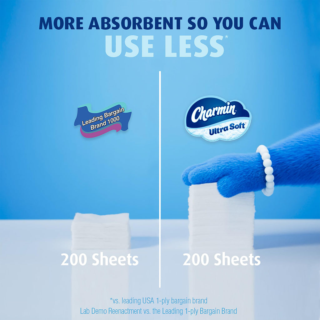 Charmin Ultra Soft Toilet Paper, 18 Mega XL Rolls = 108 Regular Rolls