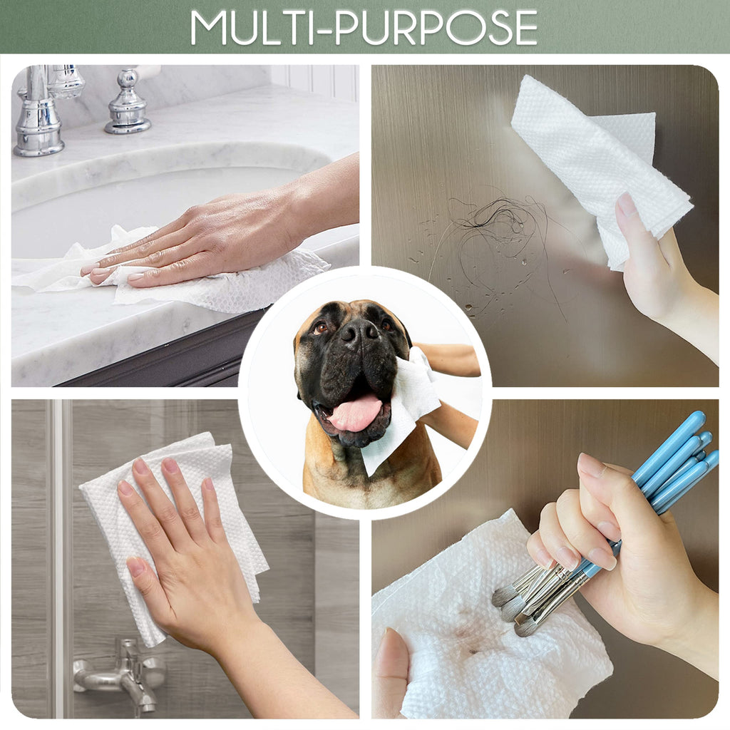 Christmas Style WOWOTEX Disposable Face Towels 60 Count Large Dry Wipes