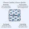 CPC 100% Cotton Piping Block Print Tissue Box Cover, Apatite Blue
