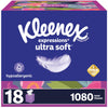 Kleenex Expressions Ultra Soft Facial Tissues, 18 Cube Boxes, 60 Tissues per Box, 3-Ply (1,080 Total Tissues), Packaging May Vary