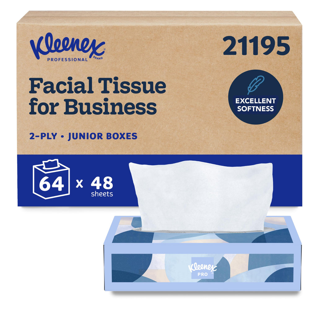 Kleenex Professional Facial Tissue, Bulk, 64 Boxes x 48 Tissues (21195)