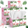 Fourluoo 12 Pack Summer Flamingo Facial Tissues Cube Boxes, 600 Sheet 3 Ply