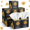 Fourluoo 12 Pack Summer Sunflower Facial Tissues Cube Boxes 600 Sheet 3 Ply