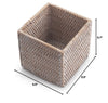Rattan Tissue Box Cover Square, Hand Woven Wicker Tissue Holder, 5.5 x 5.5 X 5.7 inch, Whitewash