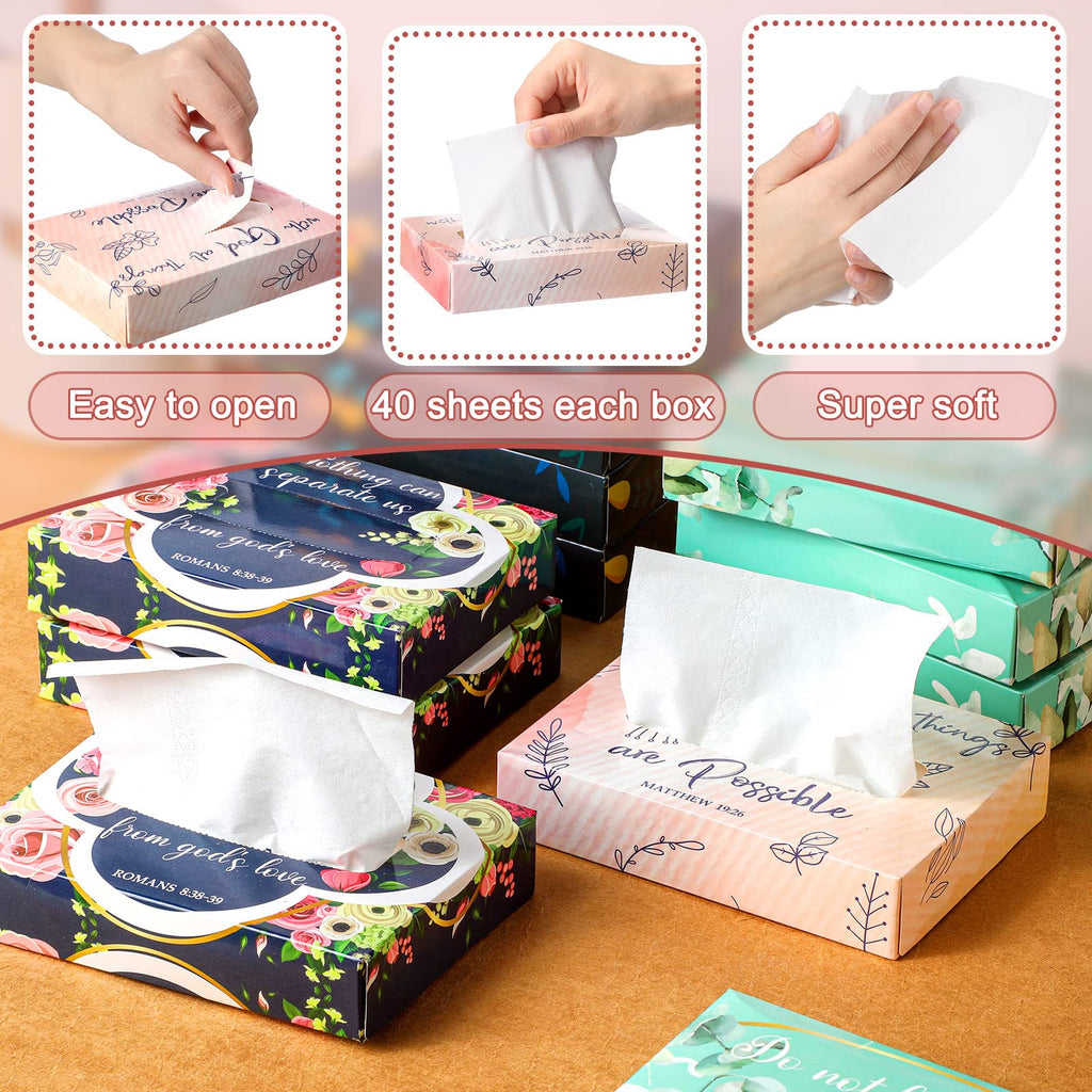 Yinder 24 Pcs Small Tissue Cube Box 960 Sheets for Classroom, Religious