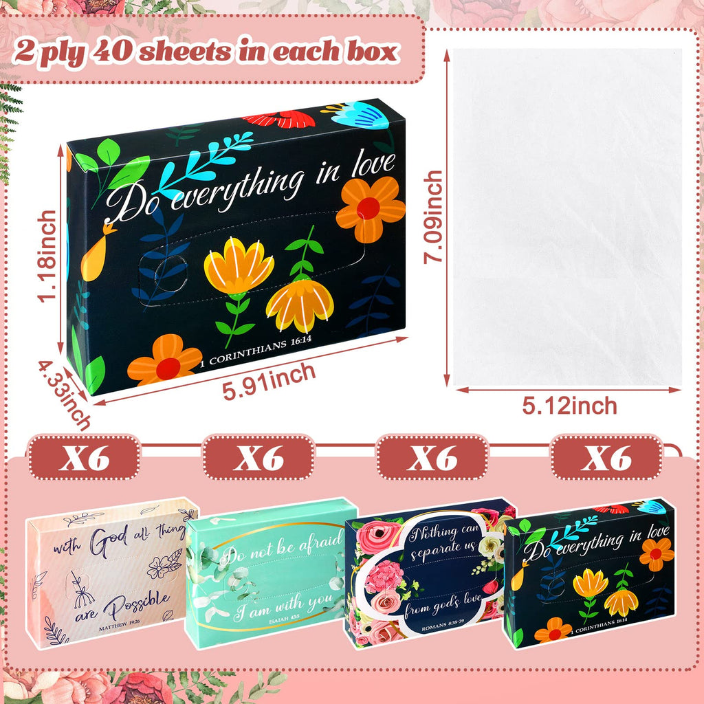 Yinder 24 Pcs Small Tissue Cube Box 960 Sheets for Classroom, Religious