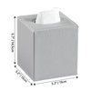 JLAMBOM PU Leather Tissue Box Cover Square Tissue Box Holder (Silver)