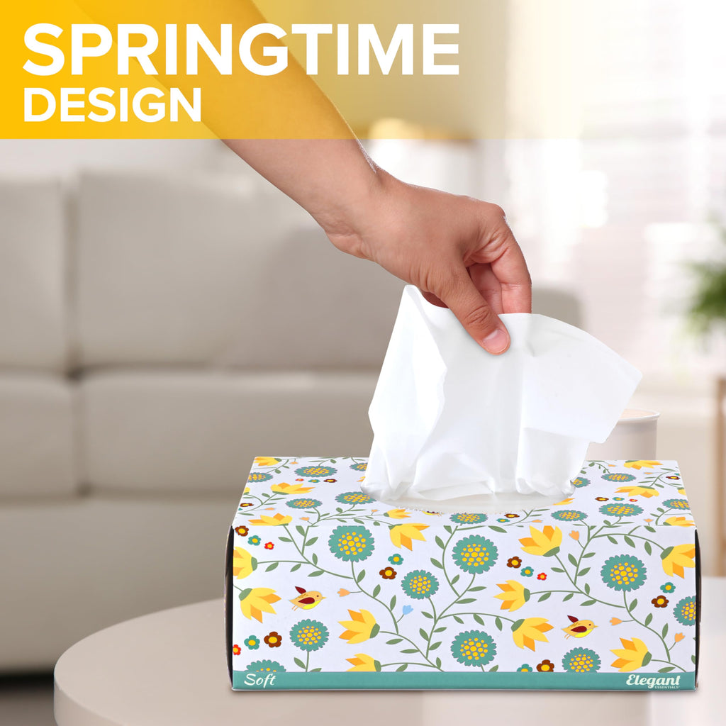 Premium Bulk Tissues, 8 Boxes of 230 Count, 2-Ply Soft Facial Tissues for Offices or School, Made in the USA, 1840 Total Count Bulk Face & Nose Tissue Paper for Home or Professional Use