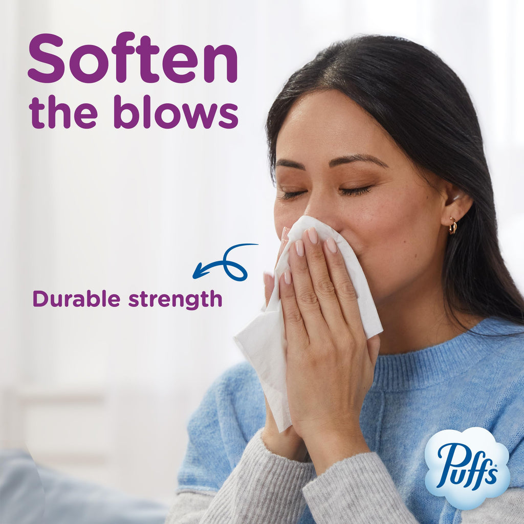 Puffs Ultra Soft Facial Tissuess, Mega Cube, 72 Facial Tissues Per Box, 6 Count