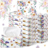 Yinder 24 Pcs Small Tissue Cube Box 960 Sheets for Classroom, Flower