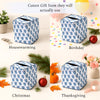 CPC 100% Cotton Piping Block Print Tissue Box Cover, Apatite Blue