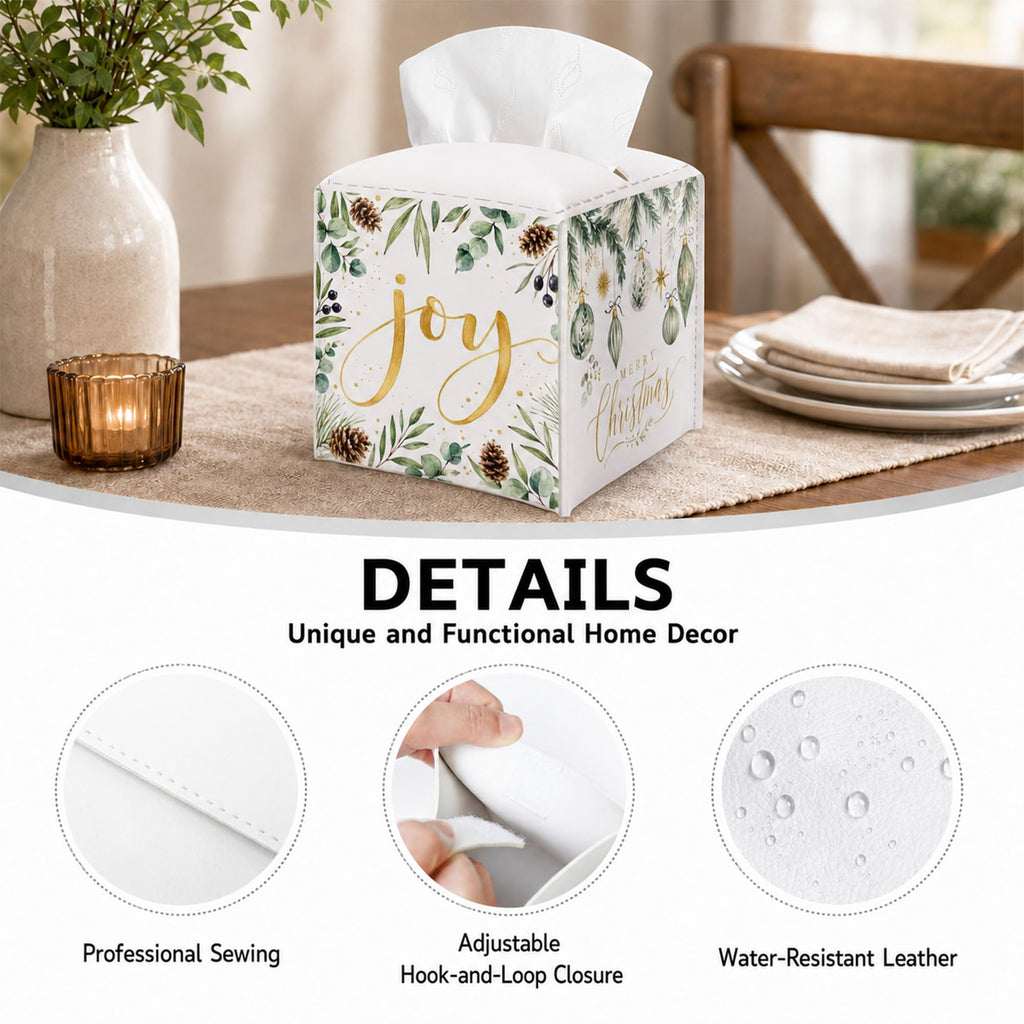 Christmas Tissue Box Square, Merry Christmas Decorations for Home Office.