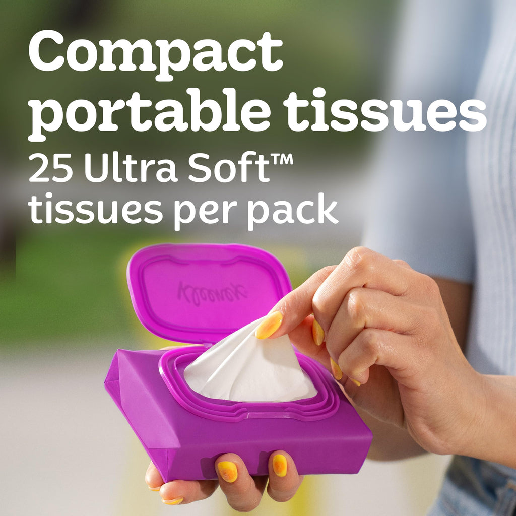 Kleenex Snap & Go Ultra Soft Facial Tissues, 9 Packs, 25 Tissues per Pack