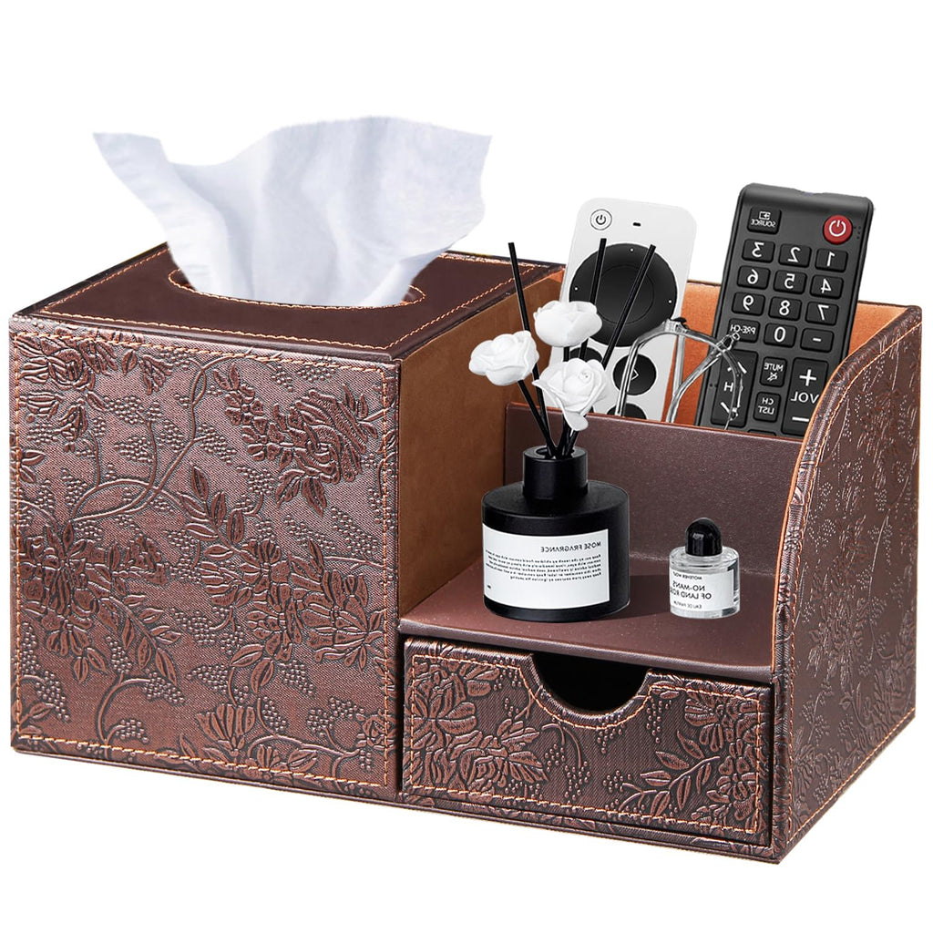 Tissue Box Cover with Drawer Organizer and Storage Tray,Cube Tissue Holder
