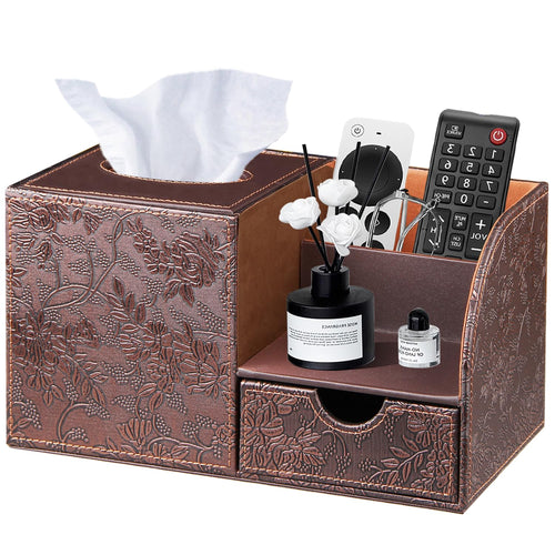 Tissue Box Cover with Drawer Organizer and Storage Tray,Cube Tissue Holder